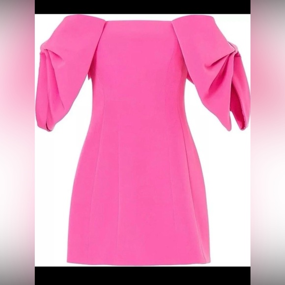 TOCCIN Design Collective Bow Sleeve Mini Dress Size 0 Pink Formal Cocktail - Picture 6 of 11